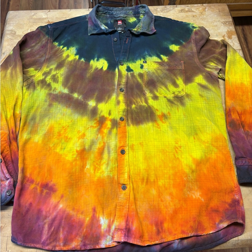 Tie-Dye Button-Up Flannel